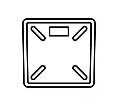 Analog vücut ağırlığı ölçeği simgesi. Mekanik ölçek. Vektör çizimi. Beyaz arkaplanda izole edilmiş nesne. Web için simge.