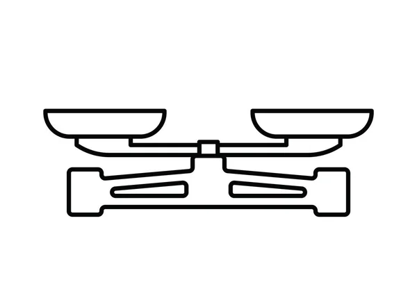 Balansschaal Met Dubbele Pannen Schets Ikoon Laboratoriummechanische Schalen Vector Illustratie — Stockvector
