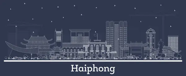 Outline Haiphong Vietnam City Skyline White Buildings Vector Illustration Business — Stock Vector
