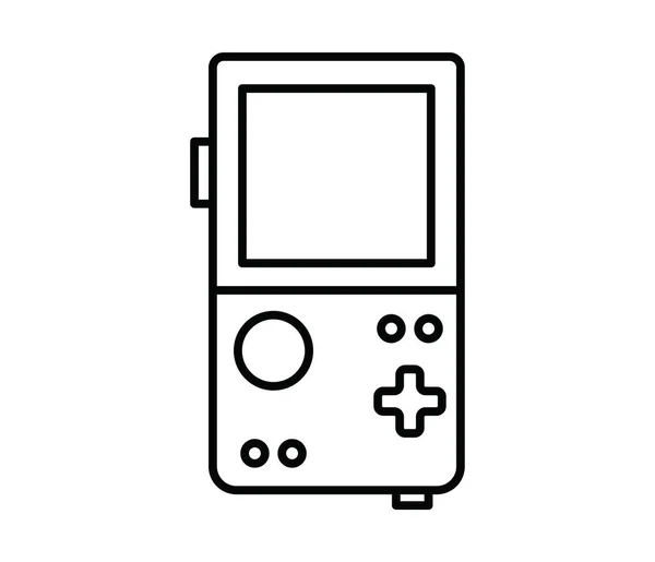 便携式手持式复古游戏机 轮廓图标 矢量图解 在白色背景上隔离的对象 — 图库矢量图片