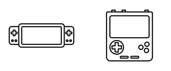 Portable Handheld Retro Gaming Console Outline Icon Illustration Object Isolated — Stock Photo, Image