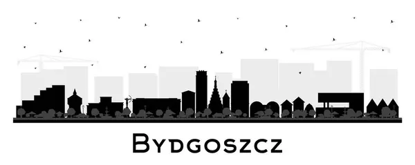 Bydgoszcz Polonya Nın Silueti Beyaz Üzerine Izole Edilmiş Siyah Binalar — Stok Vektör
