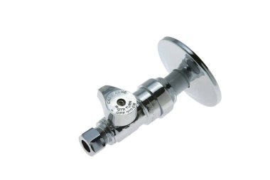 Beyaz arka planda dekoratif kapaklı nikel kaplama durdurma