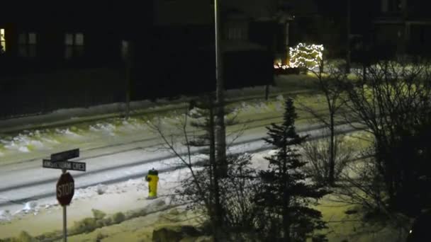Gece Otobüsü Noel Insanları Evlerine Götürmeye Çalışıyor — Stok video