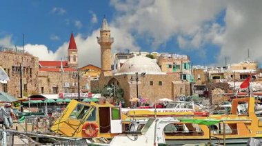 Acre, eski şehrin inşa avlu ve deniz tarafından