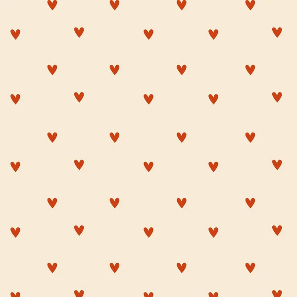 stock vector Seamless pattern with red hearts. Light background. Flat style