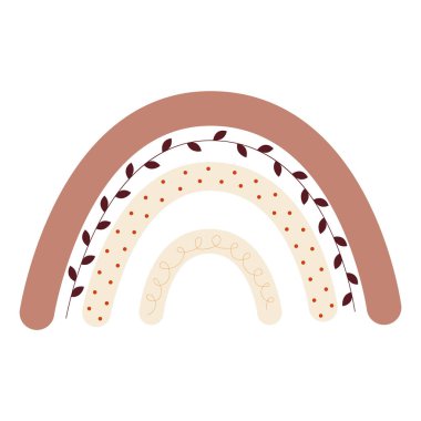Düz yapraklı Boho gökkuşağı. Bej rengi