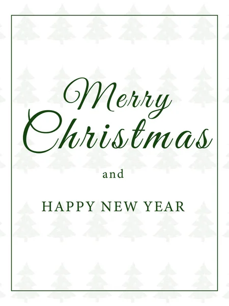 Feliz Navidad Feliz Año Nuevo Postal Con Árboles Navidad Colores — Vector de stock