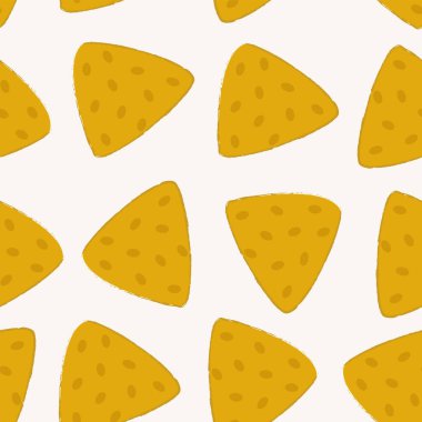 Hafif arka planda nachos ile pürüzsüz desen - Latin Amerika yemekleri.