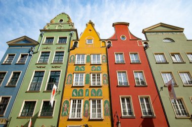 Old city of Gdansk with colorful buildings facades - Poland.