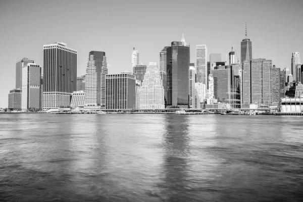 Финансовый Район Манхэттена Черное Белое Нью Йорк — стоковое фото
