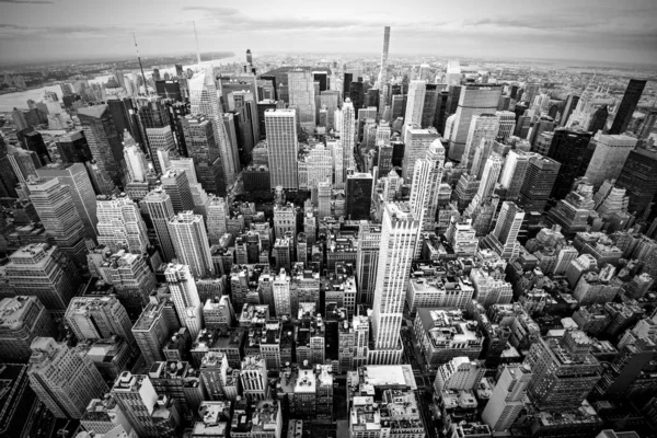 Manhattan Från Rockfeller Center Svart Och Vitt Manhattan — Stockfoto