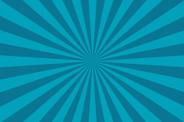 Türkis Sunburst Pattern Hintergrund Vibrierende Radialstrahlen Geometrische Illustration — Stockvektor