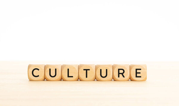 Culture word on wooden blocks. Copy space