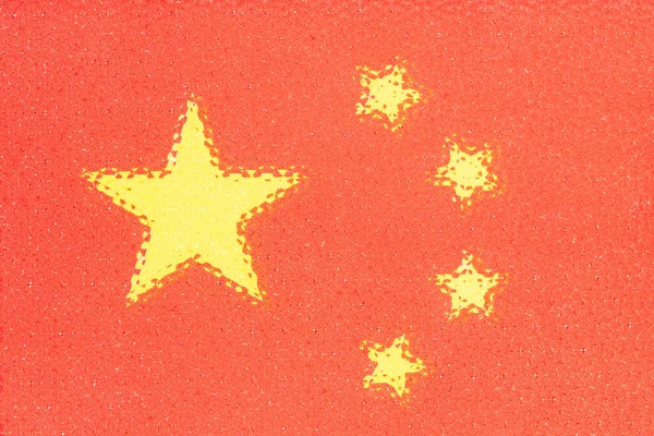 Κίνα Σημαία Αφηρημένη Υφή Φόντου Υαλώδες Φωτογραφικό Εφέ Γυαλιού — Φωτογραφία Αρχείου