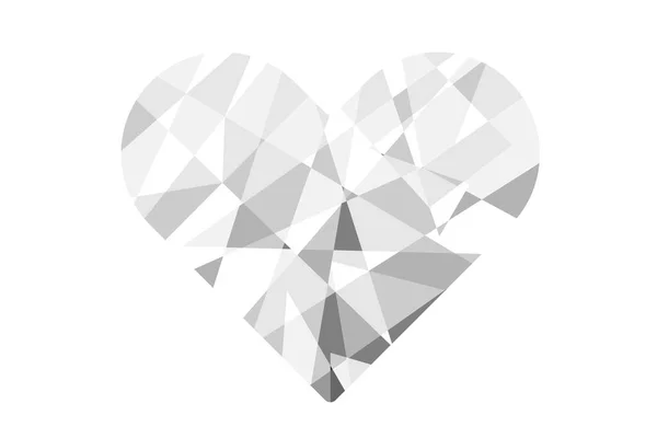 Coração Forma Ícone Diamante Símbolo Ilustração Vetorial — Vetor de Stock