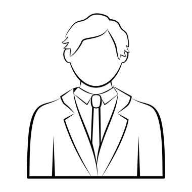 İş adamı Avatar profil ikonu. Takım elbiseli ve kravatlı bir erkek. Özet biçimi Vektör illüstrasyonu