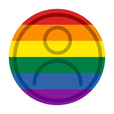 Pride rainbow flag User Icon. LGBTQ Avatar Profile, Social Media User Circle shape style. Vector Illustration