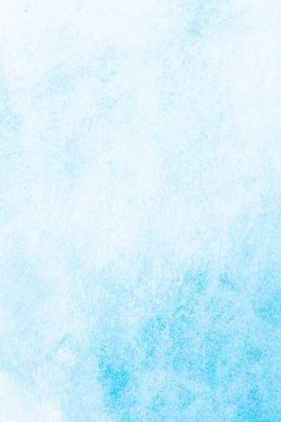 White and blue Abstract art background of white paper canvas and blue watercolor stains