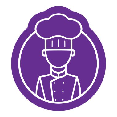 Chef in a cooking hat Logo symbol. Vector illustration