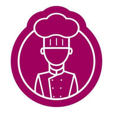 Chef in a cooking hat Logo symbol. Vector illustration