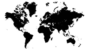 Blank world map. Flat Earth, globe, worldmap. Vector illustration