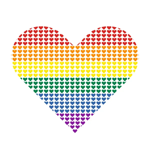Pride Flag Heart Shape Icon Heart Pattern Flat Vector Illustration — Archivo Imágenes Vectoriales