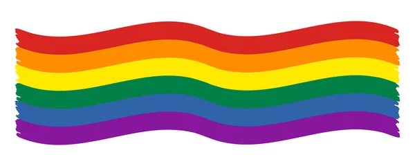 Drapeau Wide Waving Pride Icône Symbole Lgbt Arc Ciel Illustration — Image vectorielle