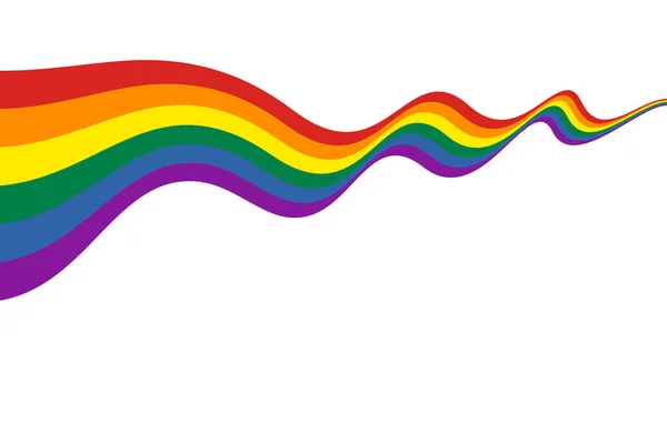 Fahne Schwenkend Regenbogen Lgbt Symbol Flache Vektorabbildung — Stockvektor