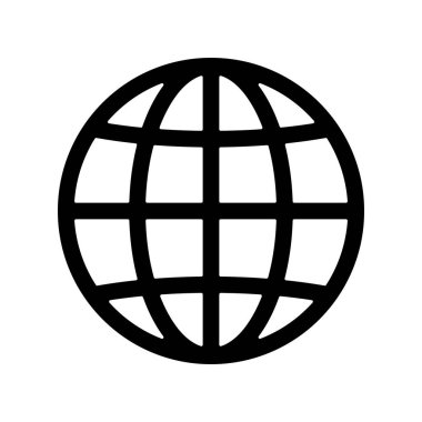 Dünya ikonu dünya küre sembolü. Düz vektör illüstrasyonu