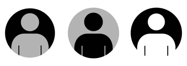 Ensemble Icônes Profil Avatar Symbole Forme Cercle Utilisateur Médias Sociaux — Image vectorielle
