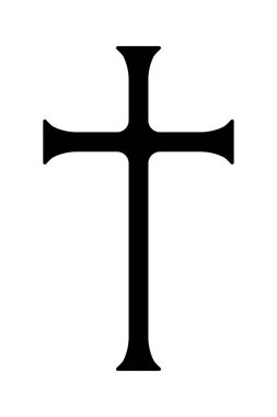Antik Hıristiyan haç sembolü. Düz vektör illüstrasyonu