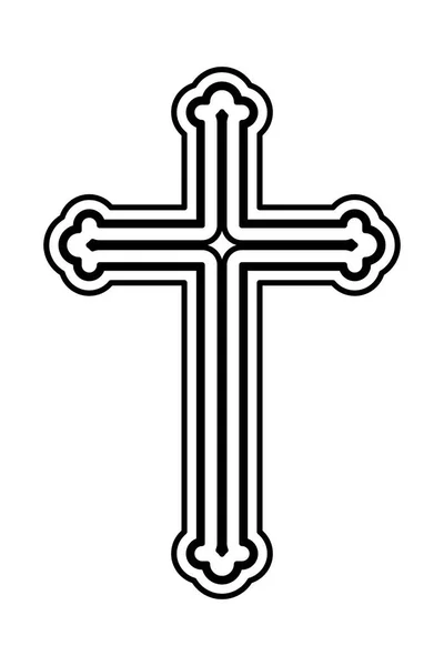 Signatura Cruz Cristiana Gótica Ilustración Vectorial Plana — Vector de stock