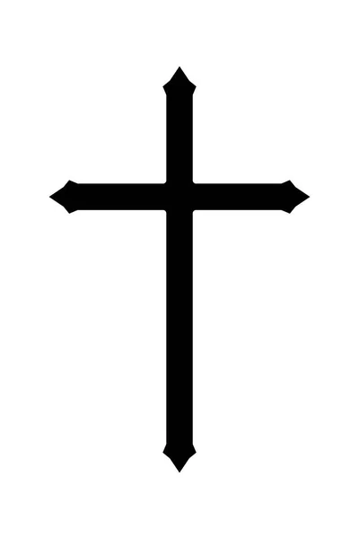 Simbolo Icona Crocifisso Cristiano Illustrazione Vettoriale Piatto — Vettoriale Stock