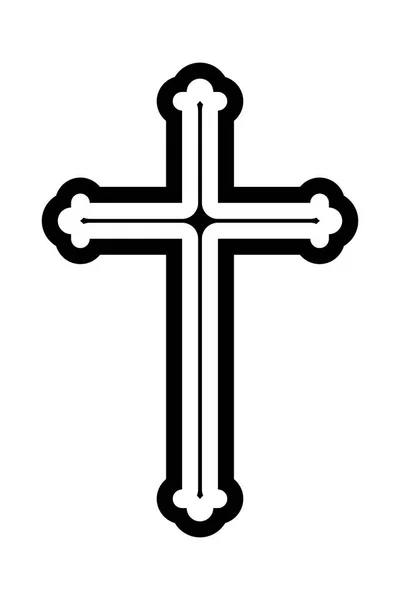 Signatura Cruz Cristiana Gótica Ilustración Vectorial Plana — Vector de stock