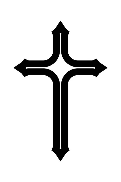 Символ Християнського Хреста Плоска Векторна Ілюстрація — стоковий вектор