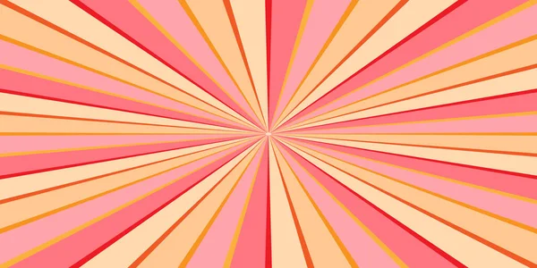 Levendige Sunburst Geometrische Straal Ster Achtergrond Roze Rode Beige Kleuren — Stockvector