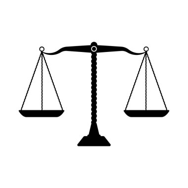 Terazi simgesini ölçeklendirir. Düz vektör illüstrasyonu