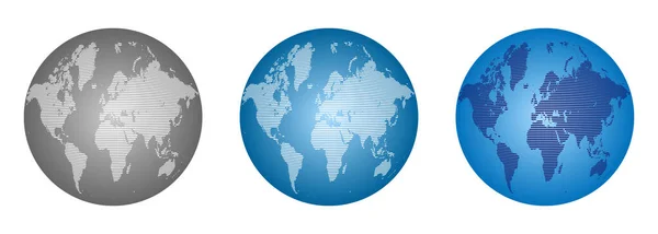 Conjunto Iconos Mundial Planeta Tierra Icono Símbolo Aislado Ilustración Vectorial — Vector de stock