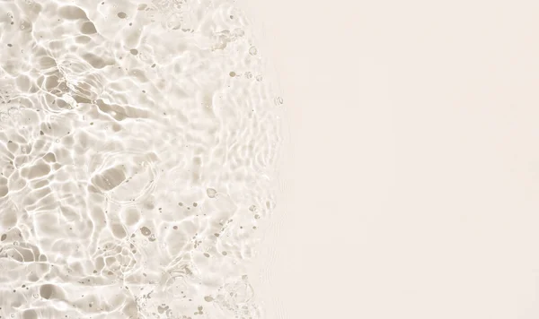 Banner Bege Textura Fundo Água Abstrata Com Ondulações Ondas Espaço — Fotografia de Stock