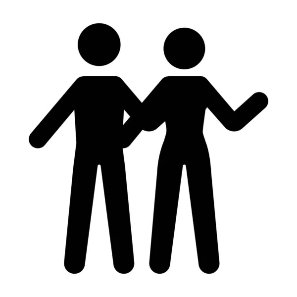 Ikon Pasangan Menari Ilustrasi Vektor Datar - Stok Vektor