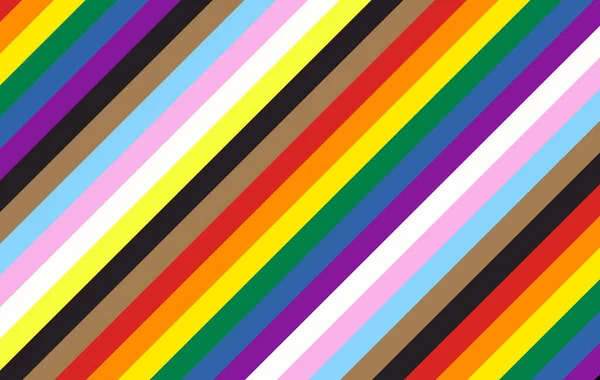 Moderne Progress Pride Vlag Abstracte Achtergrond Met Zwarte Bruine Strepen — Stockvector