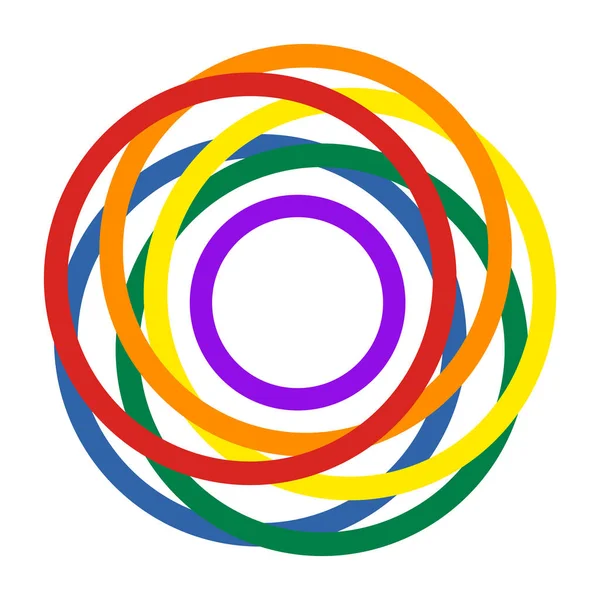 Разноцветный Логотип Цветами Радуги Группа Цветных Кругов Символ Гордости Векторная — стоковый вектор