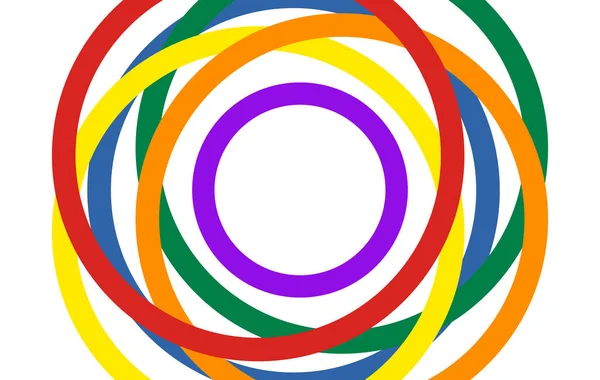 Hintergrund Gruppe Farbiger Kreise Mit Den Farben Des Regenbogens Stolzes — Stockvektor