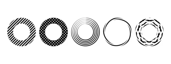 Conjunto Ícones Elementos Design Círculos Decorativos Logotipo Círculo Ilustração Vetorial —  Vetores de Stock