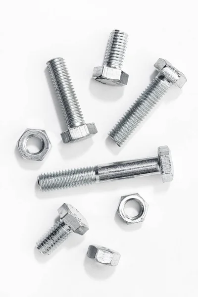stock image Metric Bolts and nuts isolated on white background