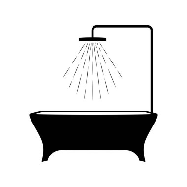 Küvet ikonu. Vektör illüstrasyonu