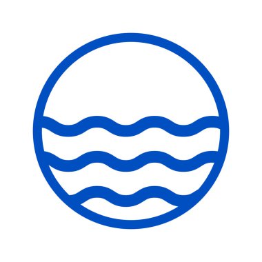 Dalga Suyu Simgesi sembolü. Vektör illüstrasyonu