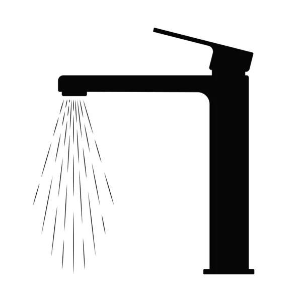 Moderner Wasserhahn Mit Geöffnetem Symbol Vektorillustration — Stockvektor