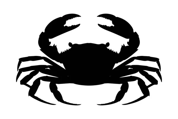 Crab Silhouette Isolated White Background Vector Illustration — Stock Vector